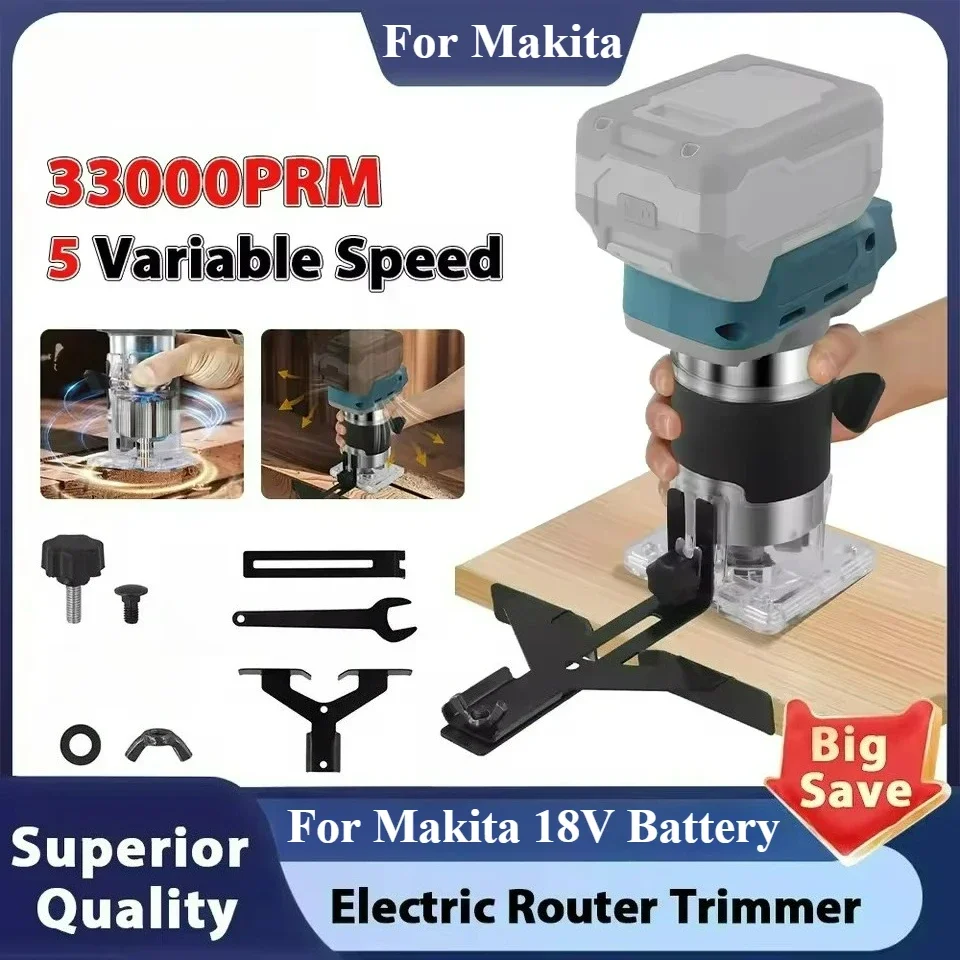 

For Makita DRT50 Cordless Trimmer Rechargeable Trimming Machine Brushless Slotting Tool Milling Woodwork Engraving Machine