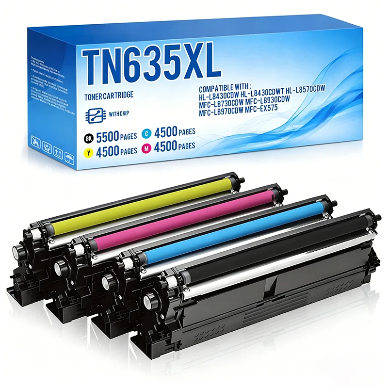 

Compatible with Brother TN635 toner cartridge, L8430CDW ink cartridge, L8570 toner, and MFC-L8730/L8930CDW drum units