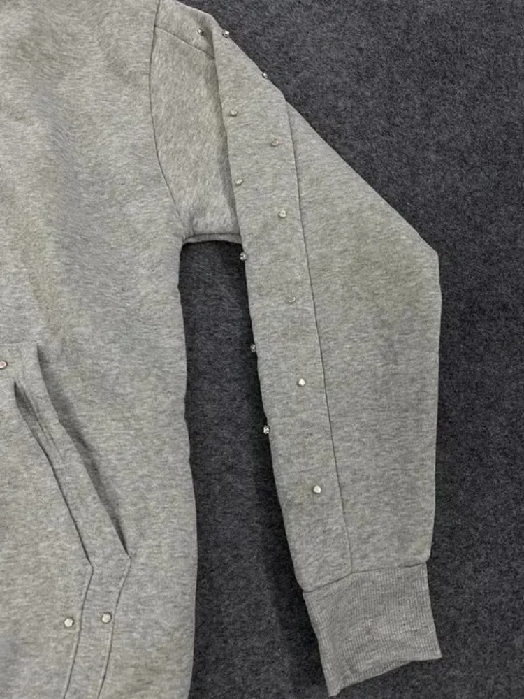 Y2K Harajuku جماليات الرجعية القوطية تنوعا مقنعين بالأزرار العصرية الكلاسيكية عادية فضفاض بلون شارع العليا الشرير هوديي