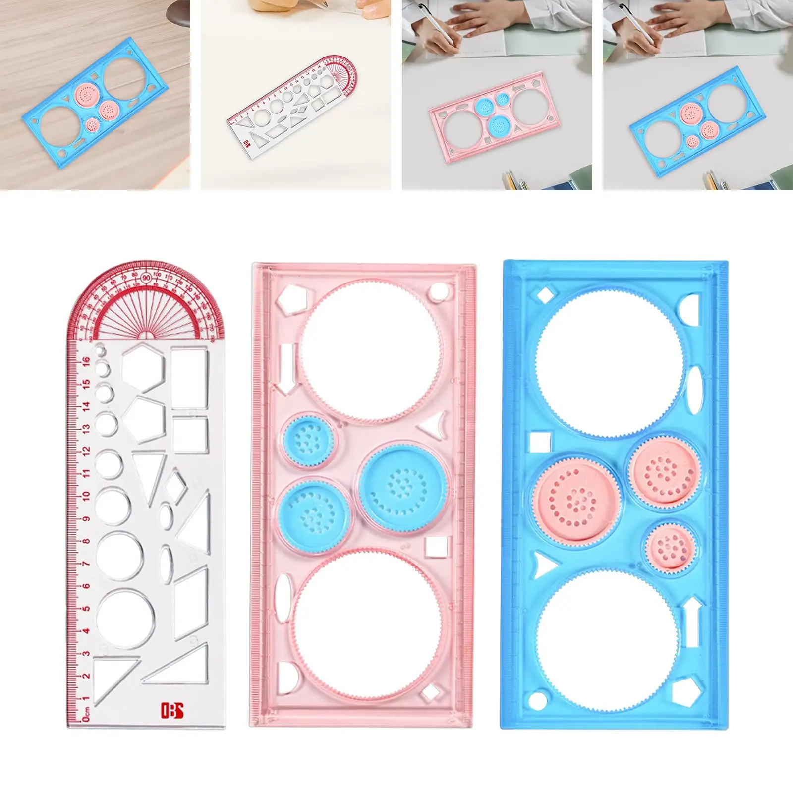 Multifunctional Geometric Ruler Mathematics Learning Geometry Ruler for Drafting Building Woodworking Studying Office Supplies