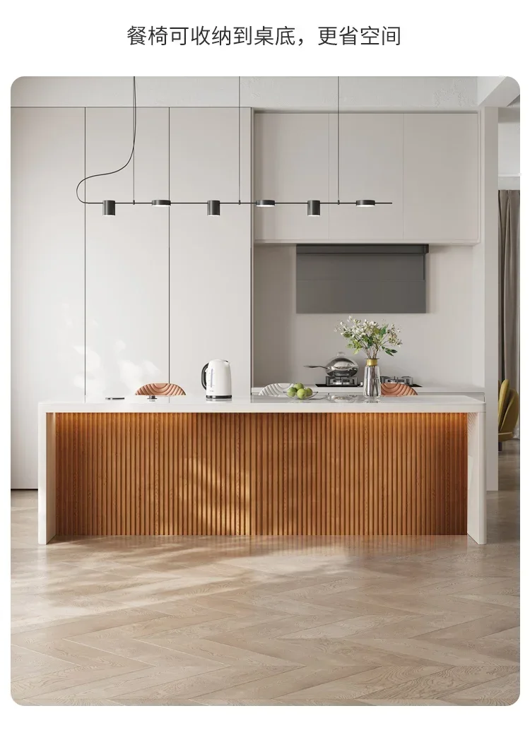 X188Island Стол Цельный Каменная Тарелка Обеденный Стол Свет Роскошный Яркий Высококачественный Ресторан Небольшая Квартира Домашний Прямоугольный F