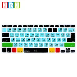 HRH DaVinci Resolve Hotkey Shortcuts Function Silicone Keyboard Cover Protector Keypad Skin For Mac Air Pro Retina 13 15 17EU/US