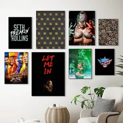 1PC Wrestling Match Wwe Poster Self-adhesive Art Waterproof Paper Sticker Coffee House Bar Room Wall Decor