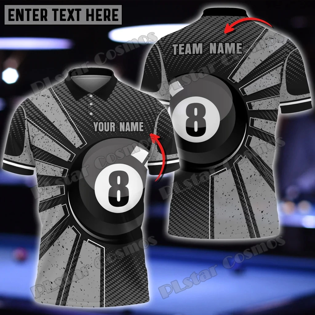 Billiards Ball 8 Colourful Personalized Name 3D All Over Printed Fashion Men's Polo Shirt Summer Unisex Casual Polo shirt WK156