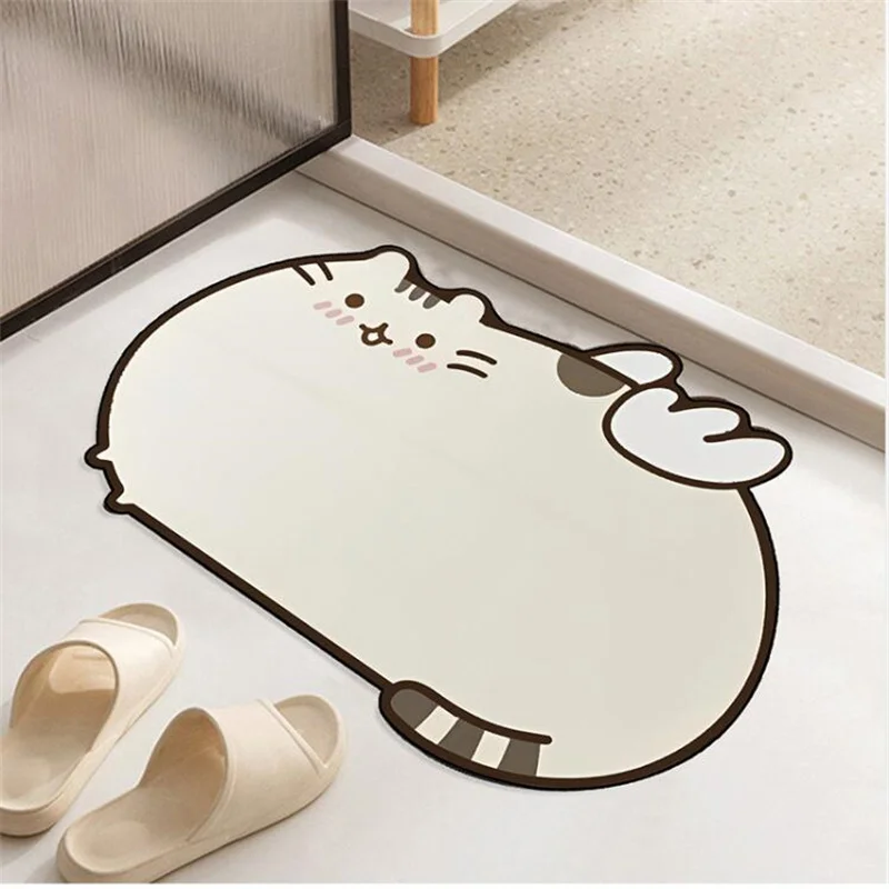 

40x60CM Cartoon Diatom Mud Absorbent Floor Mat Non-Slip Quick Drying Cushion Rug for Bathroom Toilet Doors Cute Foot Pad