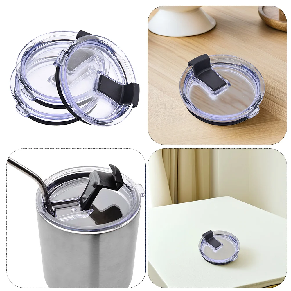 

3 Pcs Anti-spill Lid Drink Lids for Tumbler Replacement Clear Silica Gel Covers Leak Proof Travel Coffee Cup Mug