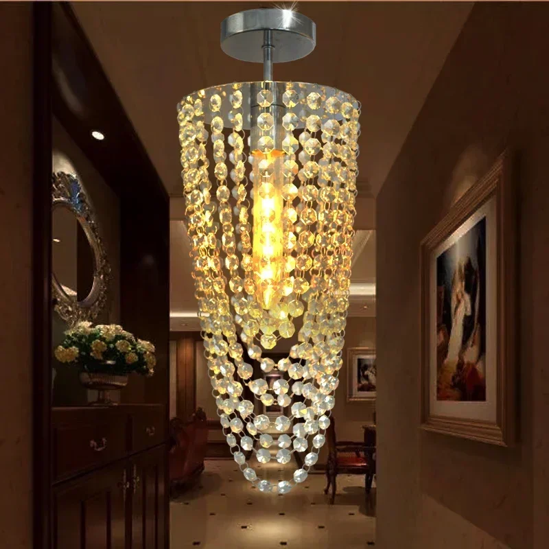 

LED 1-light Chrome Modern K9 crystal chandelier lighting D17*H45cm AC110V-256V Transparent color