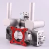 새로운 RCGF 70cc 트윈 실린더 가솔린/가솔린 엔진 RC 모델 비행기 용 머플러/점화/점화 플러그가있는 이중 실린더 5