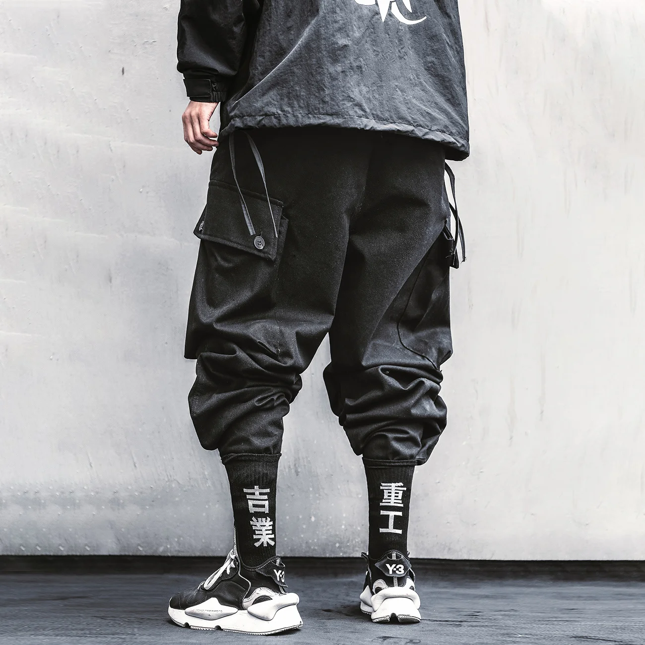 Hop Hip Cargo Pant Man Streetwear Multi Pockets Harem Pants Loose Harajuku Joggers Men Trousers Punk Functional