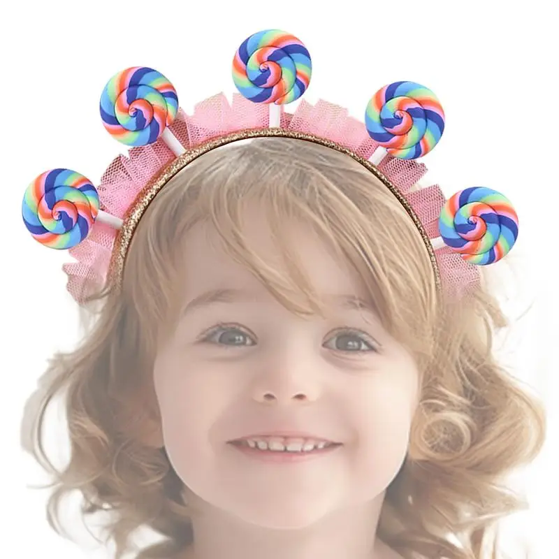 Lollipop Headband for Girls Lollipop Headband Pink Headwear Hair Accessories Photo Props Candy Headband Candy Costume