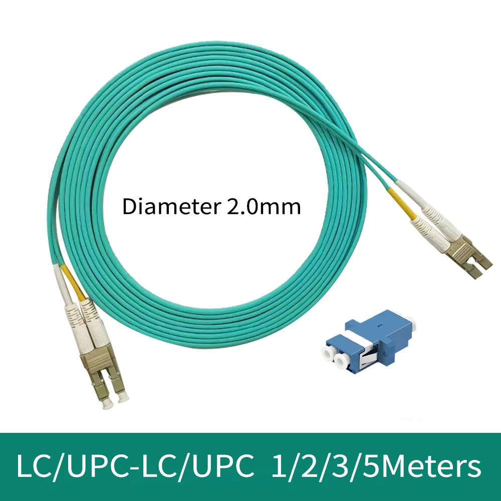 OM3 2.0mm Fiber Optic Cable 1M -55M LC/UPC-LC-UPC Indoor FTTH Duplex Multimode Extension Cord