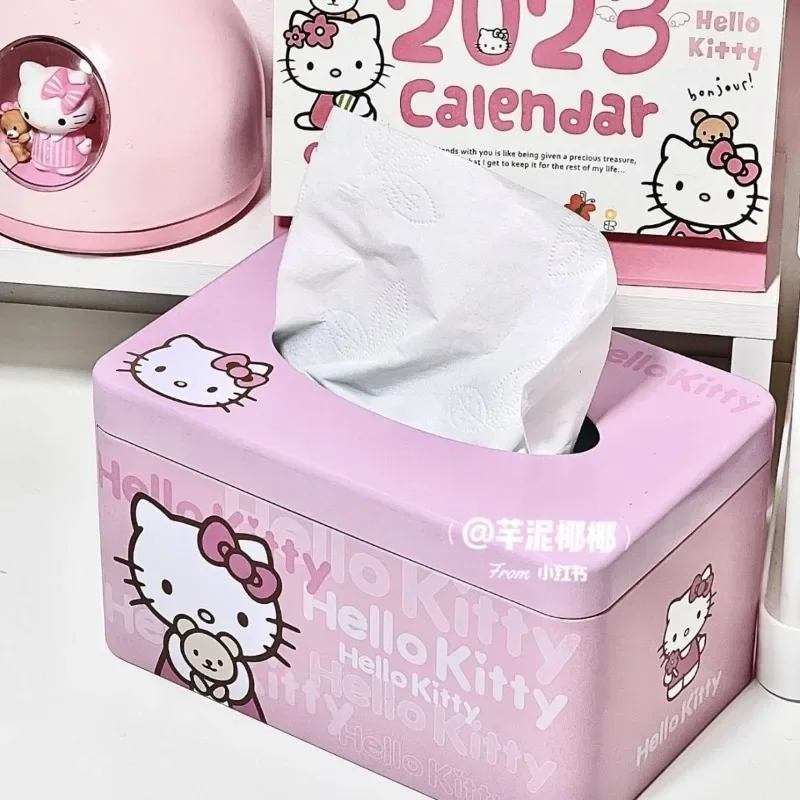 

Hello Kitty Storage Box Cute Anime High Beauty Home Paper Drawing Accessories Home Decoration Desktop Ornaments Gift Wholesale