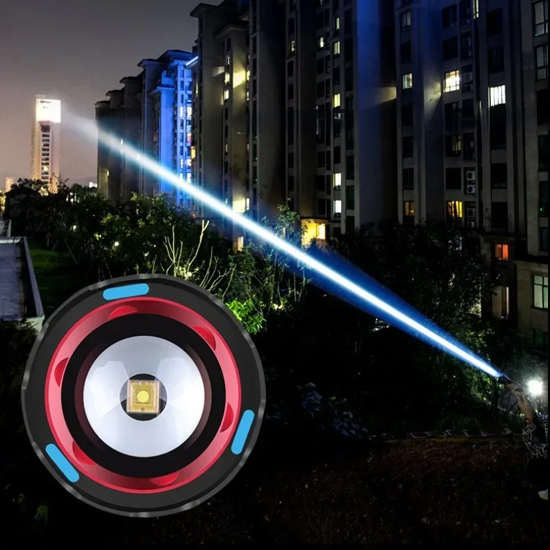 Powerful Ultra Bright Long Range Flashlight Type-C Rechargeable 5 Light Modes Portable Hand Lamp for Outdoor Camping Hiking