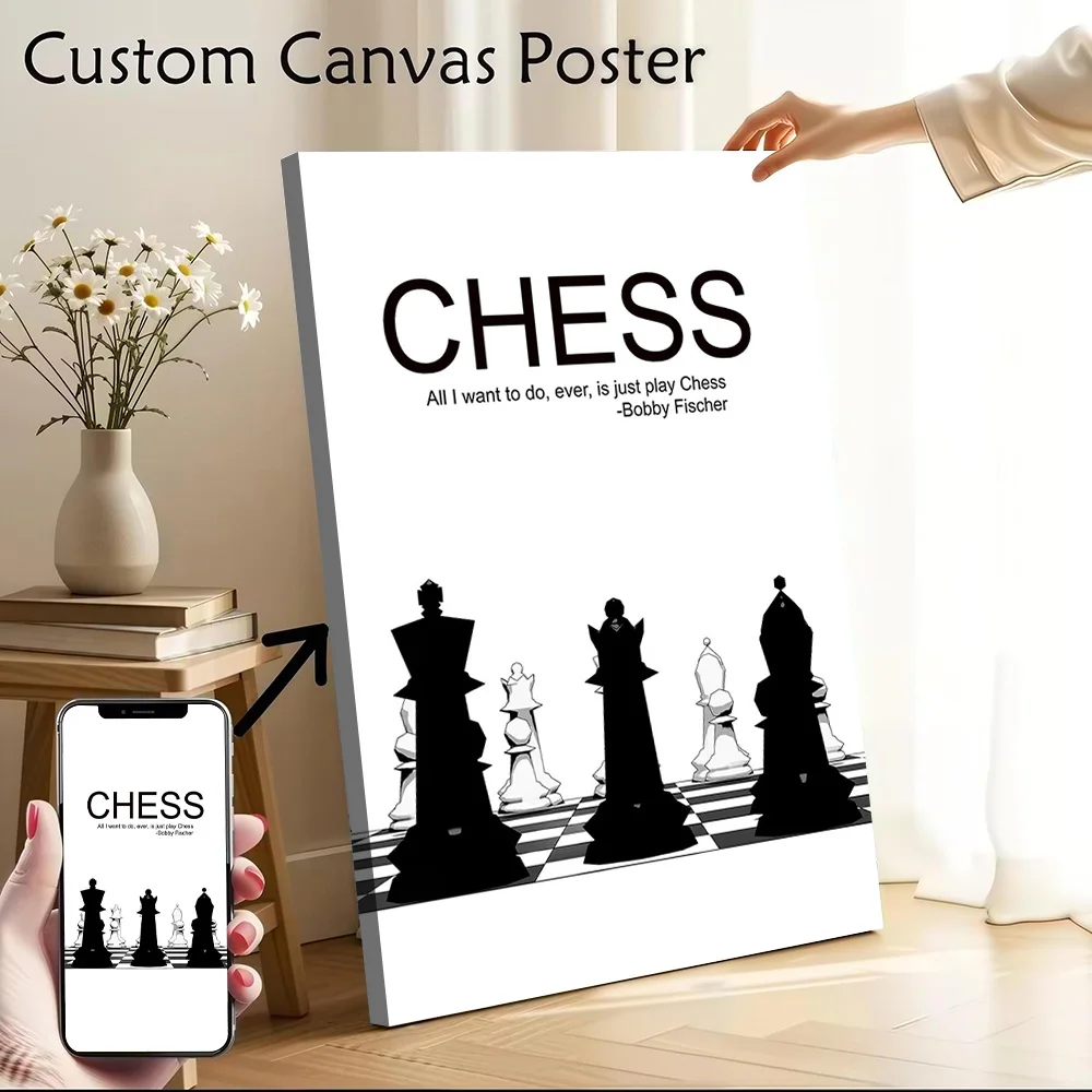 Chess Quote Poster Canvas Wall Art Personalized Print Modern Painting Perfect Gift for Bedroom Decorative Picture Decor Luxury