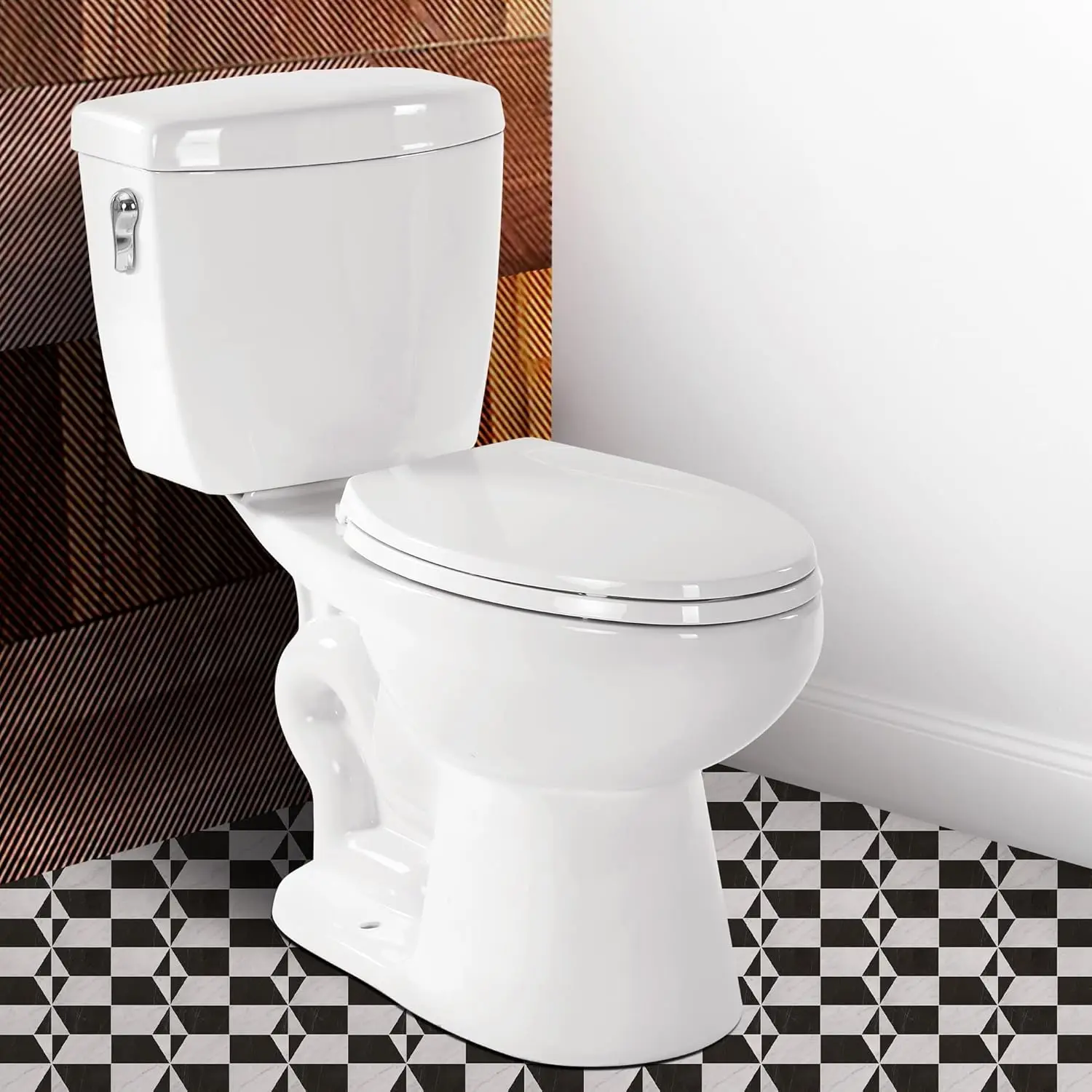 

17“ Comfort Height Toilet with Soft close seat, Two piece Toilets for Bathroom, Nano Self-Cleaning Glaze, 1.01 GPF, Customized