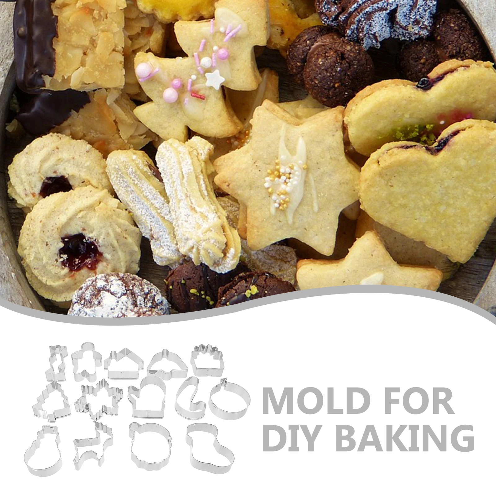 

14 Pcs Cookie Cutter Set Baking Supply Molds Xmas-theme Shape Stencils Festival Mould Christmas Tool Moulds