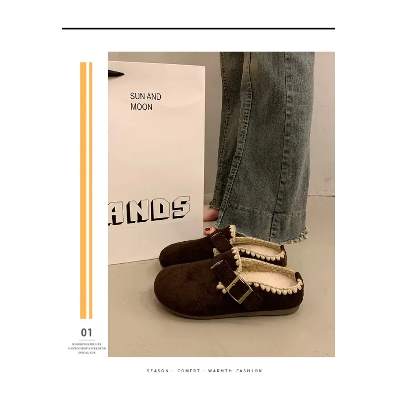 Comwarm сабо на меховой подкладке для женщин и мужчин, зимние нечеткие пробковые тапочки, меховые сабо из пробки, короткие плюшевые домашние пробковые туфли, зимние Zuecos Mujer