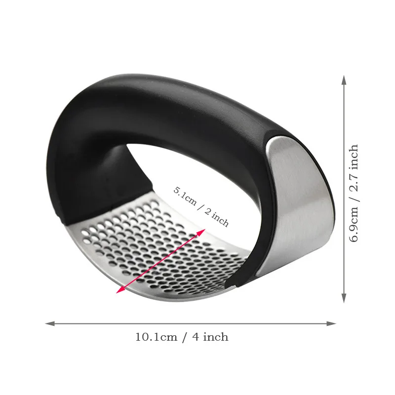 1Pcs Kitchen Tools Stainless Steel Garlic Press Manual Garlic Mincer Chopping Garlic Tools Curve Fruit Vegetable Kitchen Gadgets