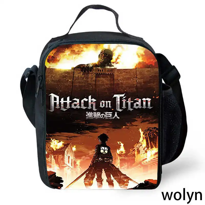 

Attack On Anime Titan Lunch Bags for School, Cartoon School Bags for Boys Girls ,Child Cooler Bags for School,Picnic Backpack