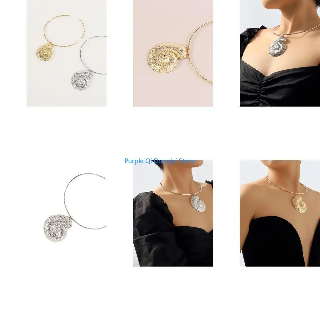 L21E Sweet Cool Seashells Pendant Necklaces Big Necklace Clavicle Chain