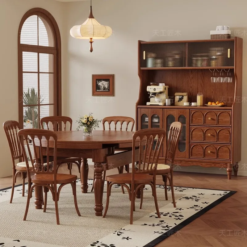 cherry wood solid wood wine cabinet against wall combination side cabinet glass entrance cabinet partition dining room cupboard