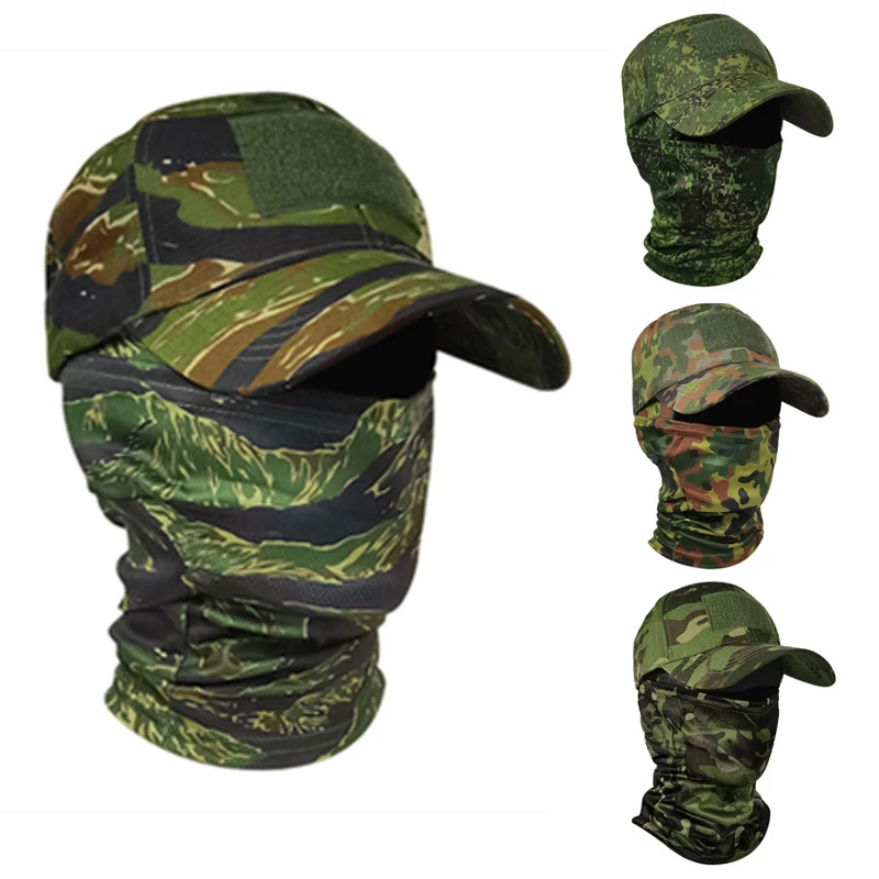 

Men Camouflage Hat Jungle Hunting Balaclava Full Face Cover Anti-UV Hiking Headgear Men Summer Breathable Fishing Cap