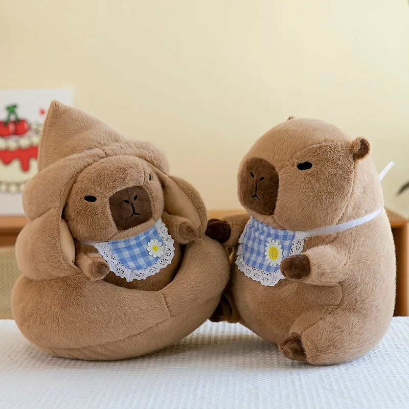 Kawaii Capybara Plush Toy Filled Doll Cute Capybara Poop Animal Stuffed Plushie for Kids Birthday Gift Soft Cuddly Baby Present