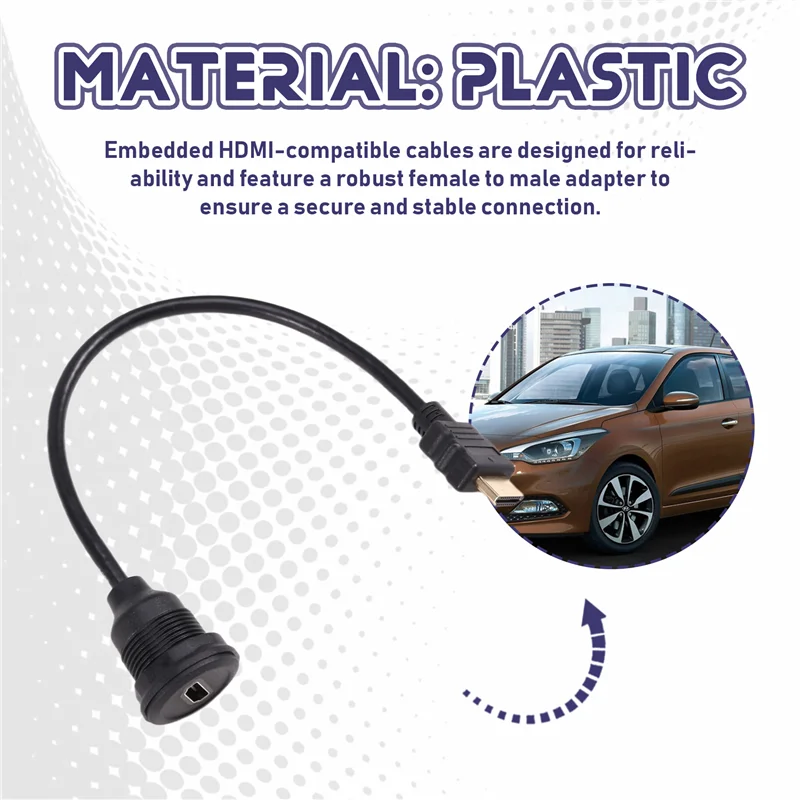 

Professional 4K -Compatible Panel Mount Cable Round Flush Mount Female To Male Adapter High-Speed -Compatible Cable