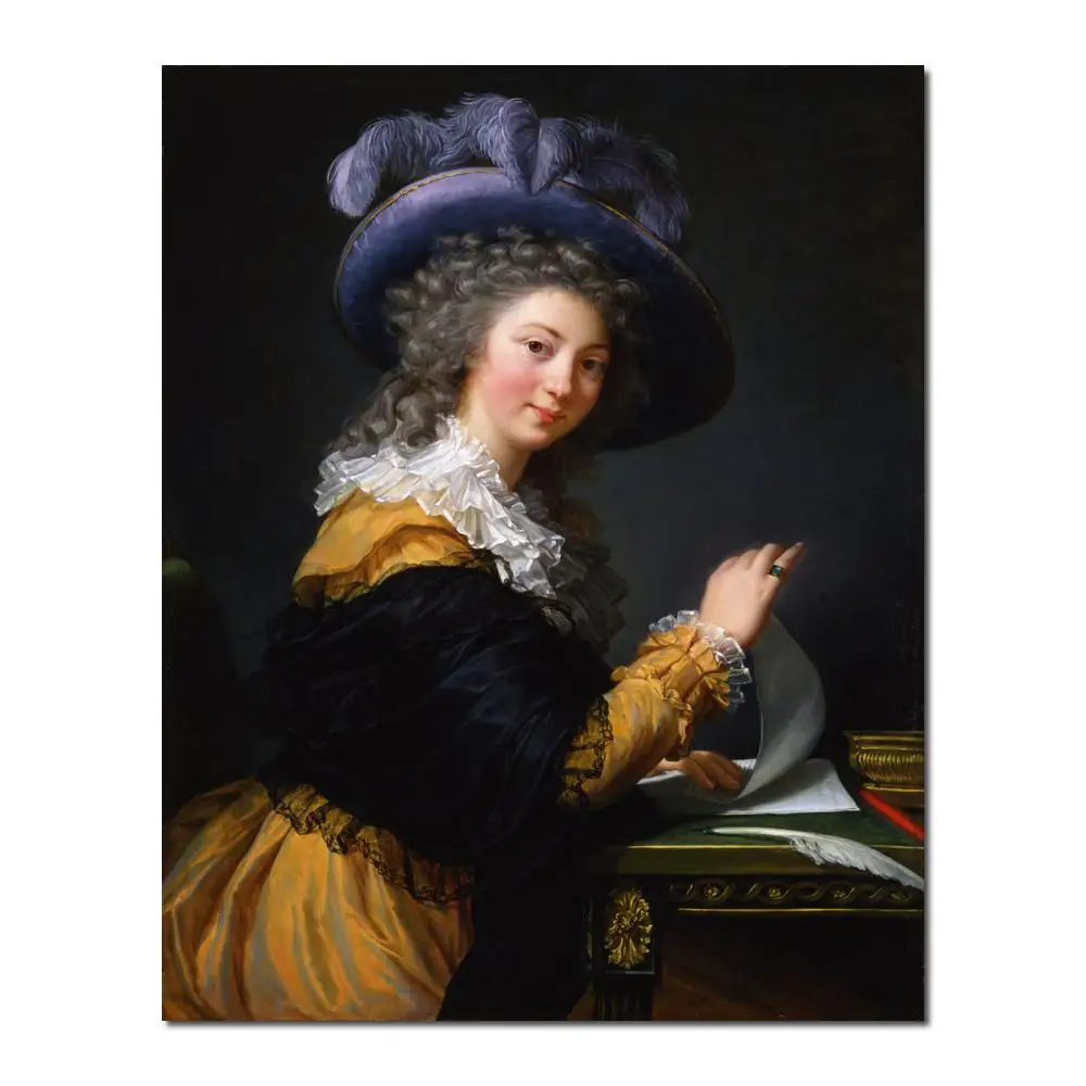 Portrait art abstract Lady Folding a Letter by Elisabeth Vigee Lebrun High quality Handmade