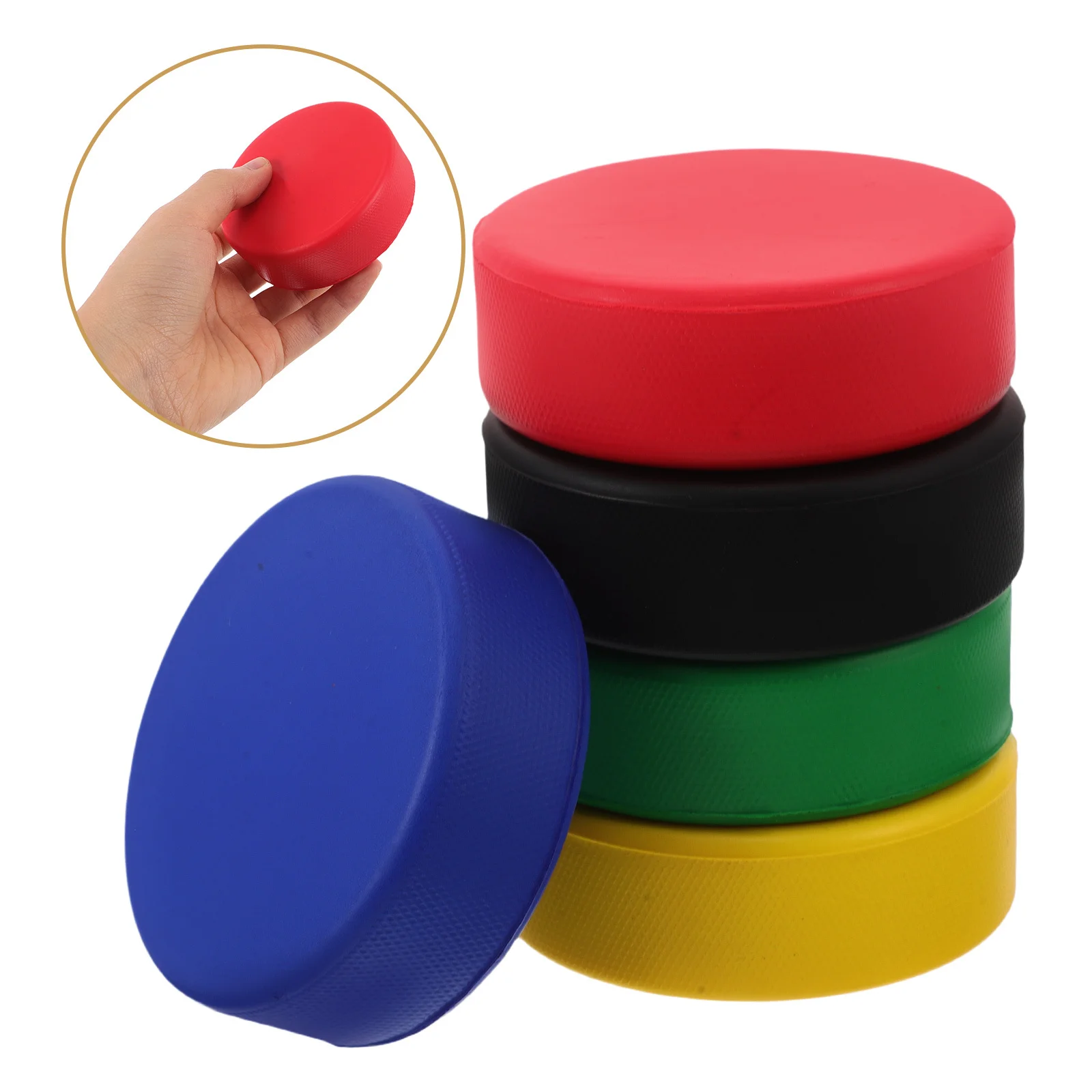

10Pcs PU Foam Ice Hockey Pucks Realistic Design Soft Squeeze Stress Relief Balls for Training Practice Indoor Outdoor Use