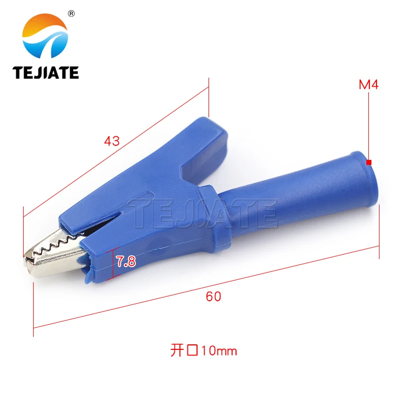 Pure copper battery clip crocodile clip wire clip medium with 4mm jack high voltage full sheath test clip 30A