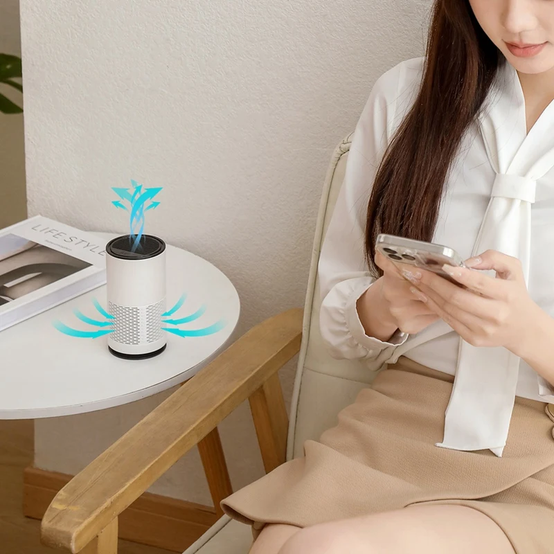 USB قابلة لإعادة الشحن لتنقية هواء السيارة ، منقي منزلي ، فلاتر Hepa ، سطح المكتب ، محمول ، منظف ، ناشر