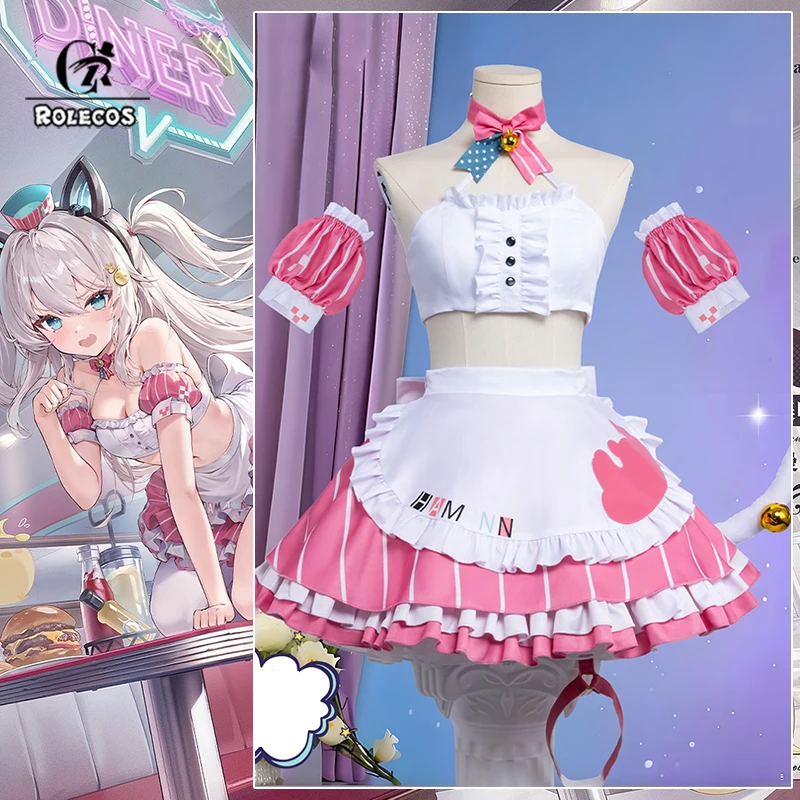 

ROLECOS Game HMS Hammann's Scrumptious Spells Cosplay Costume Hammann Maid Uniform Halloween Party Role Play Outfits
