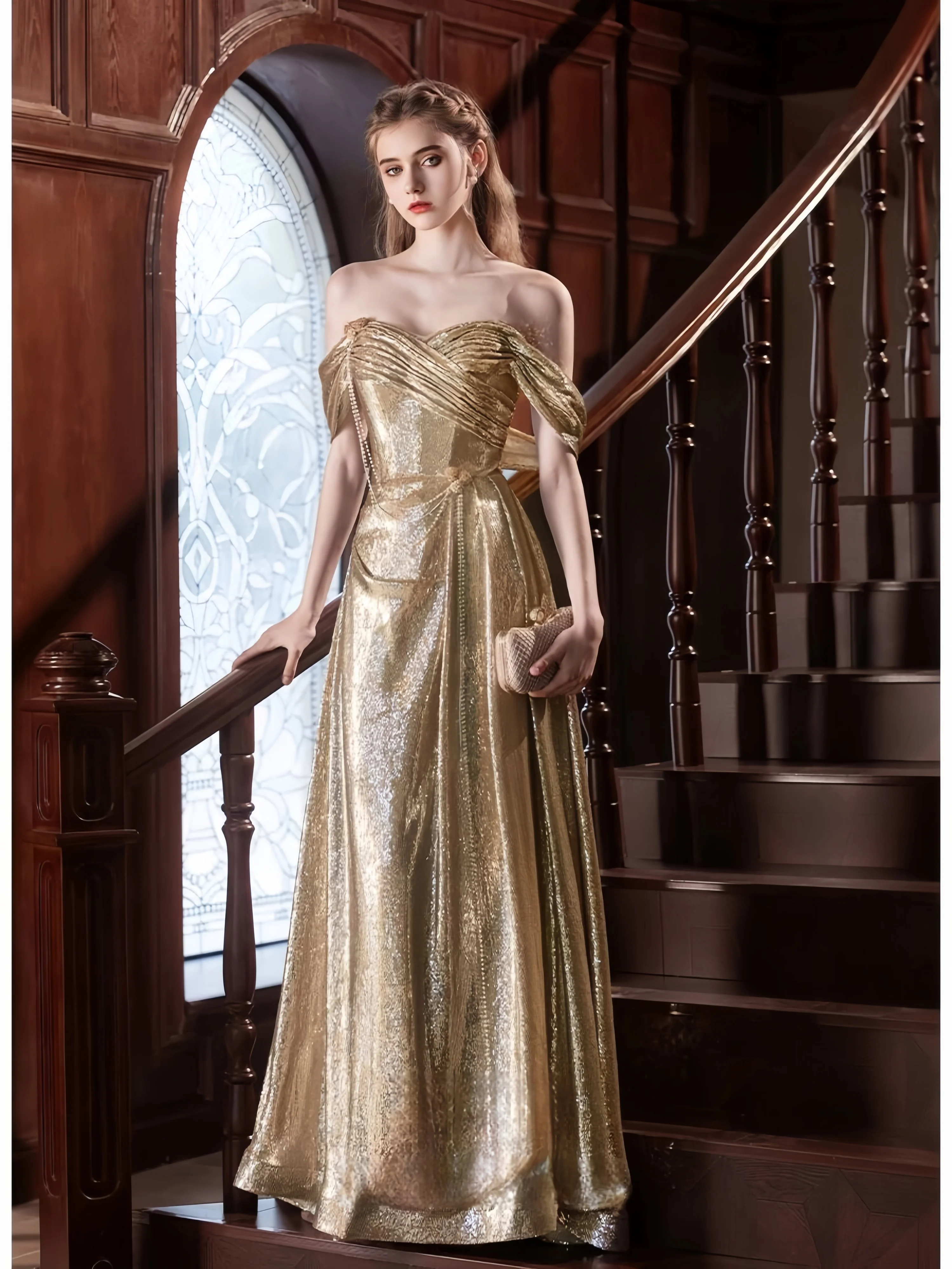 

Extravagant Gold Celebrity Gown A-Line Card Sleeves Sweetheart Neckline Sequins Beaded Formal Occasion Banquet Evening Dress