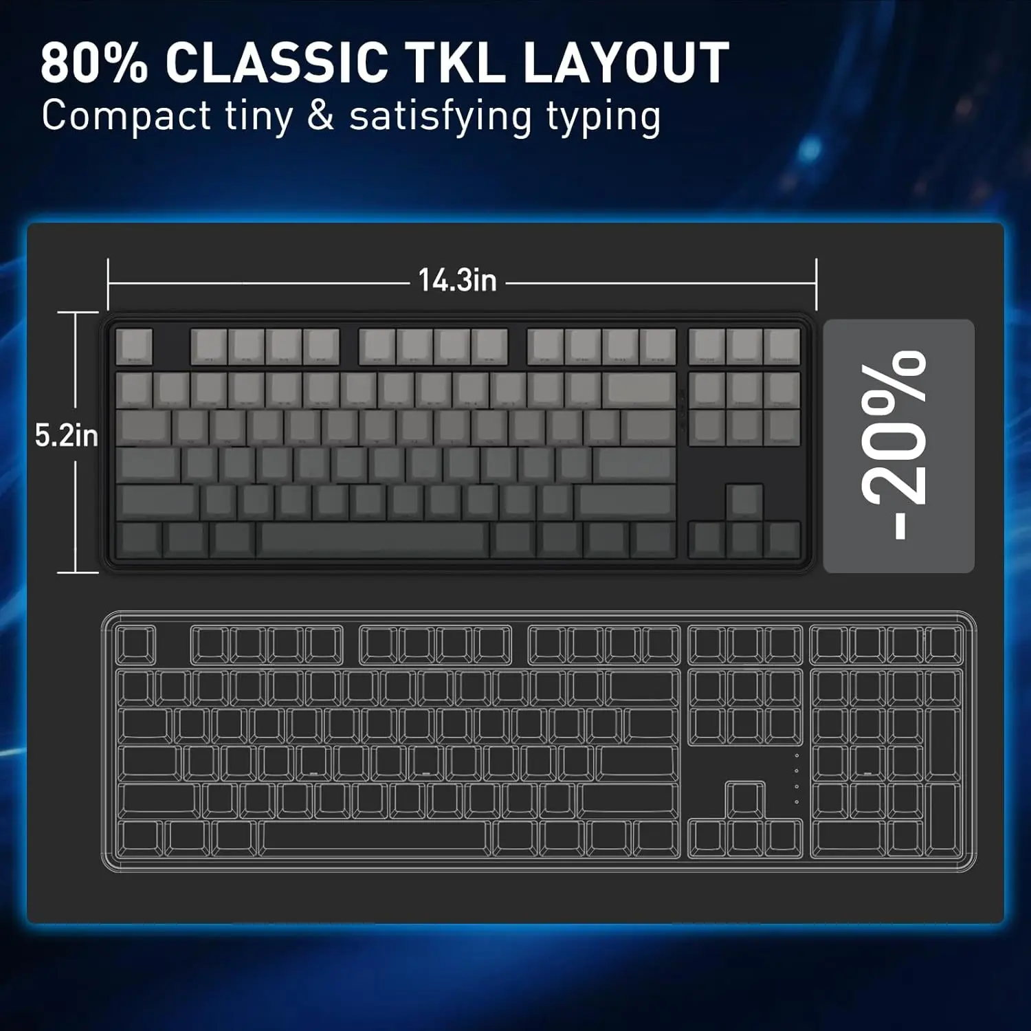 Redragon HE Rapid Trigger Gaming  87 Keys TKL Wired Mechanical Keyboard,Hyper-Fast Actuation Hall Effect Magnetic Switch view 6
