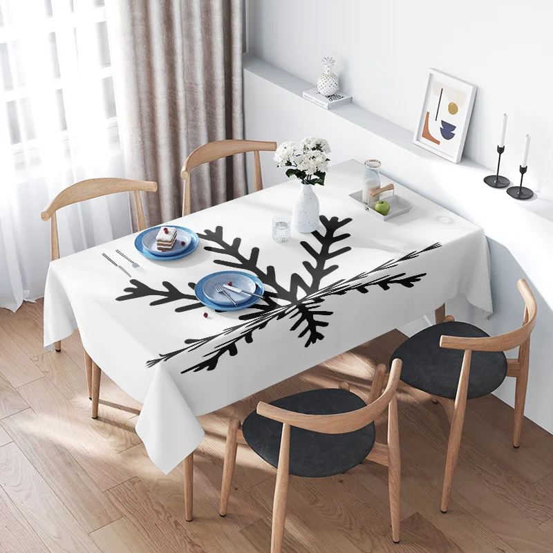 

Скатерть с узором снежинки, элегантное обеденное украшение для украшения дома, товары для свадебной вечеринки, рождественская праздничная линия стола