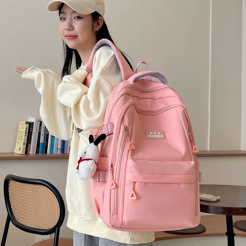 2024 New Backpack Nylon Ultra Light Leisure Bag Japanese Large Capacity Travel Bag Junior High School Student Book Bag Trend