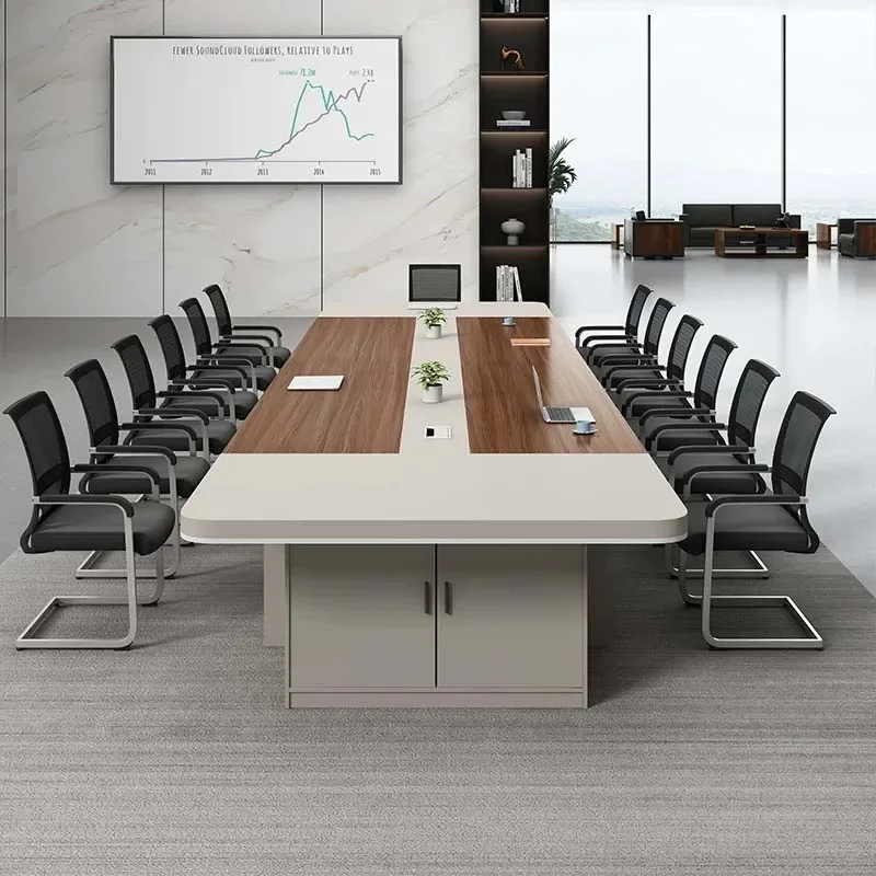 Customized 8 10 12 14 Person Seat Wood Meeting Table Small Rectangular