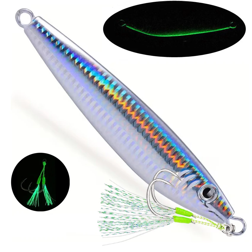 Señuelo de pesca de mar profundo, ojo 3D, 60-250g, pesca en barco para caballa a la deriva, cebo de fundición de largo alcance, cebo de Metal que se hunde, 1 ud.