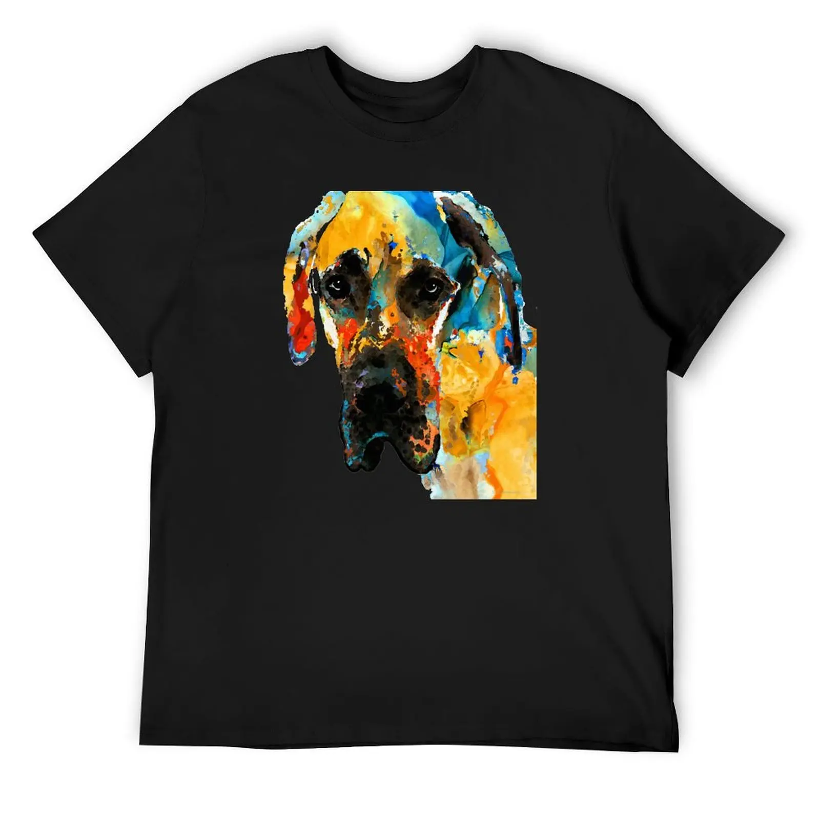 

Colorful Great Dane Dog Art - Those Eyes - Sharon Cummings T-Shirt blanks baggy shirts plus size men clothing