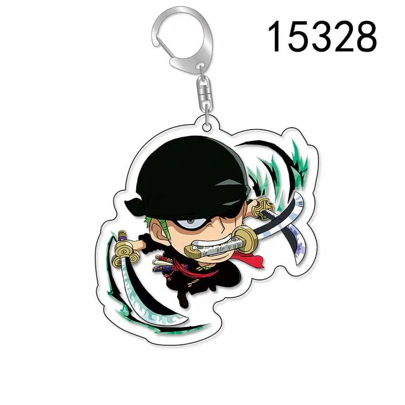 One Piece Anime Acrylic Keychain, Luffy, Zoro, Q-Version Character Keyring, Transparent Backpack Pendant, Car Key Charm, the Best Choice for Gifts view 2