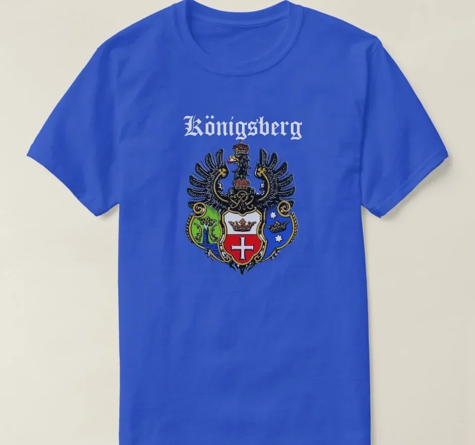 The Historical Capital City of Olde East Prussia Konigsberg City Badge T-Shirt. Summer Cotton Short Sleeve O-Neck Mens T Shirt