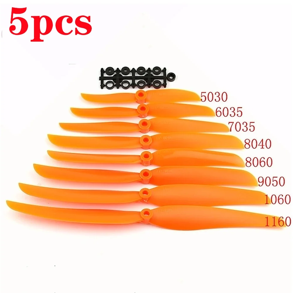 5pcs 5030 6035 7035 8040 8060 9050 1060 1160 EP propeller 2-blade prop W/ adapter washer spacer for RC fixed wing Airplane