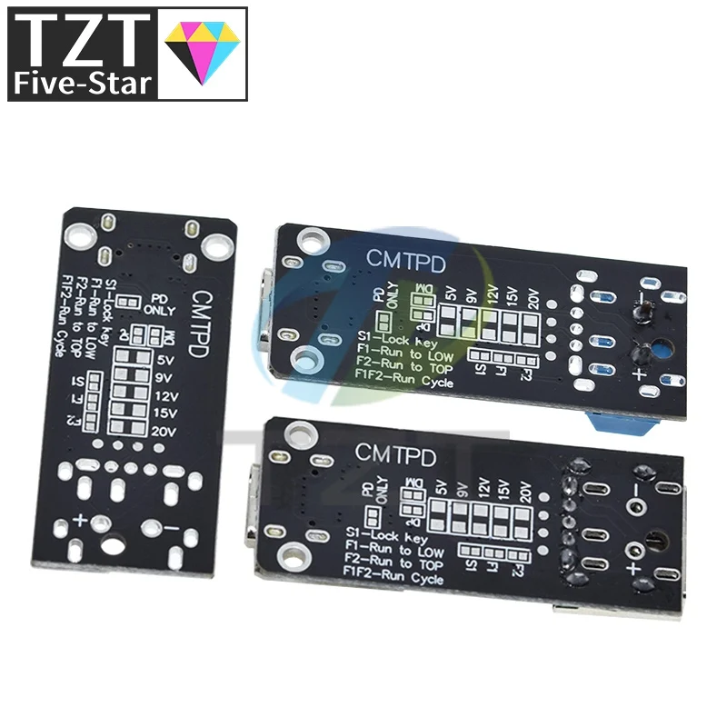 100W 5A USB-C Fast Charge Trigger Board Module PD/QC Decoy Board Fast Charge USB Type-c PD 2.0 3.0 Power Delivery Boost Module