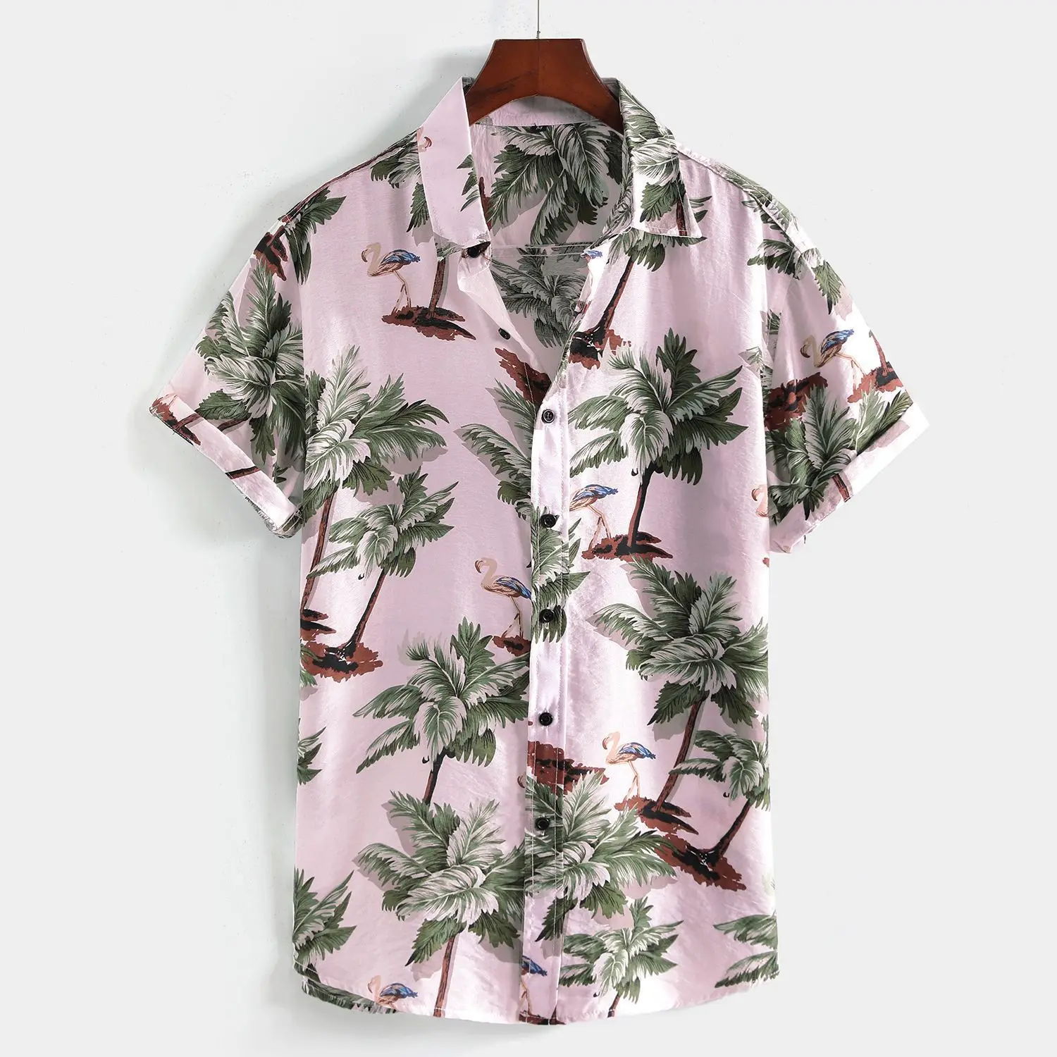 Harajuku Luxury Funny coconut tree 3D Print Men Single Breasted shirt Casual Women Blouse Short Sleeve Summer Flip collar shirts