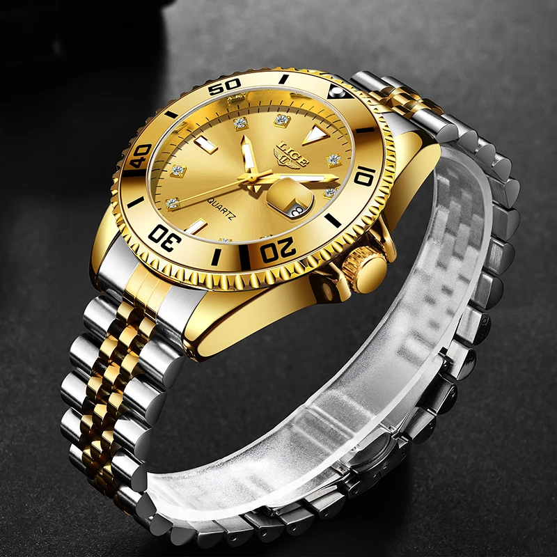 

LIGE лучший бренд класса люкс кварцевые мужские часы повседневные деловые водонепроницаемые наручные часы Lume Reloj Hombre часы из нержавеющей стали для мужчин