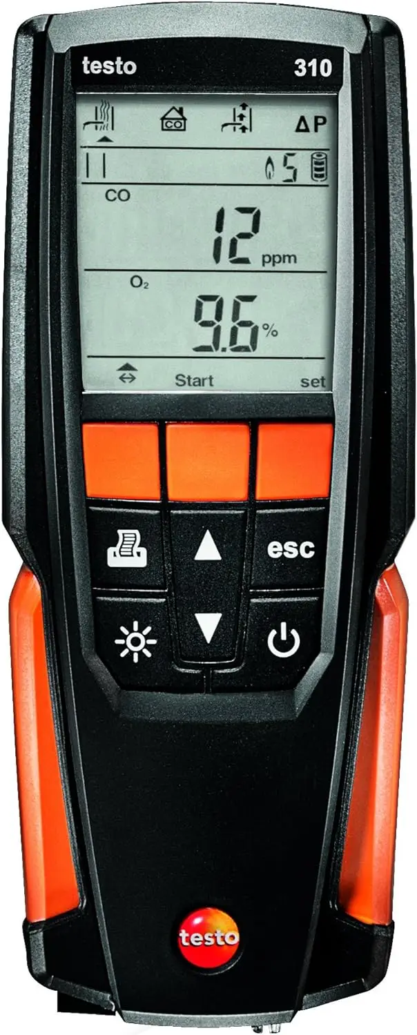 testo 310 I Residential Combustion Analyzer Kit I Flue Gas Detector Set for Heating Systems