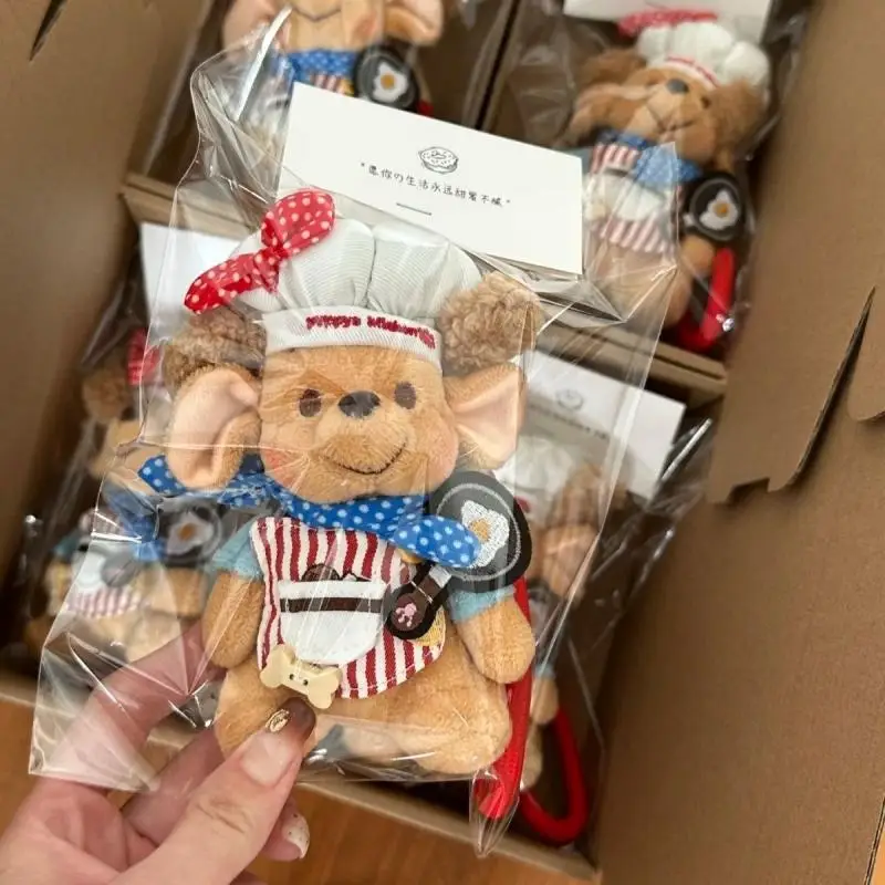 Disney Winnie The Pooh Roo Känguru Plüsch-Schlüsselanhänger, süßes Koch-Outfit, Kinderrucksack, Reißverschluss, Dekoration, Puppenanhänger