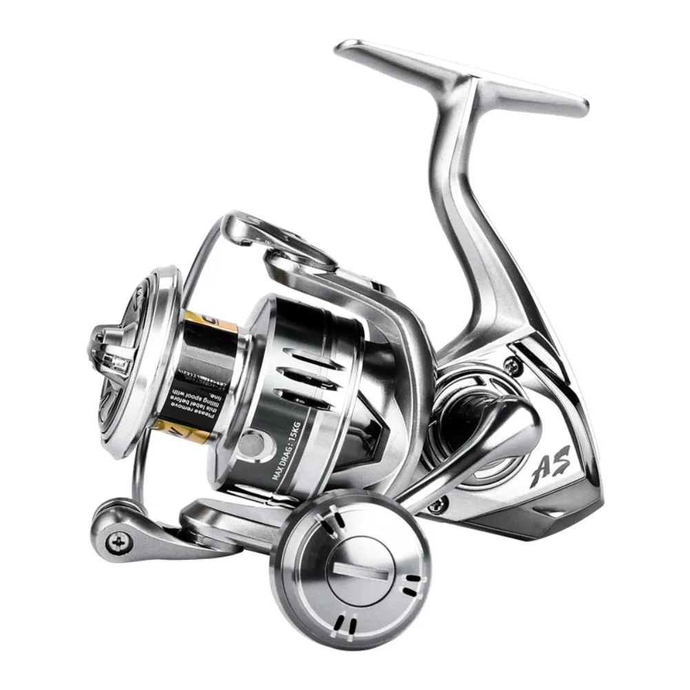 As Spinnings Reel 9+1 Bearings 5.2:1 Ratio 20kg Max Drag Carbon Brake For Saltwater For Sea Fishing Metal Body Rust Proof Shaft