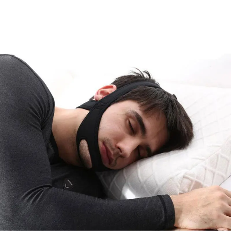 Men\'s Prevention of Sweating Black Diving Material Black Anti Snoring Open Mouth Breathing Correction Strap Assisted Sleep Under